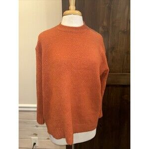 E772 Philosophy Republic Clothing Sweater Womens L Orange Crew Neck Long Sleeve